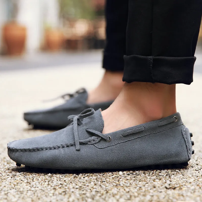 Men Casual Suede Genuine Leather Slip-On Shoes